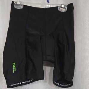 Canari Black Bike Shorts with Green Gel Accents